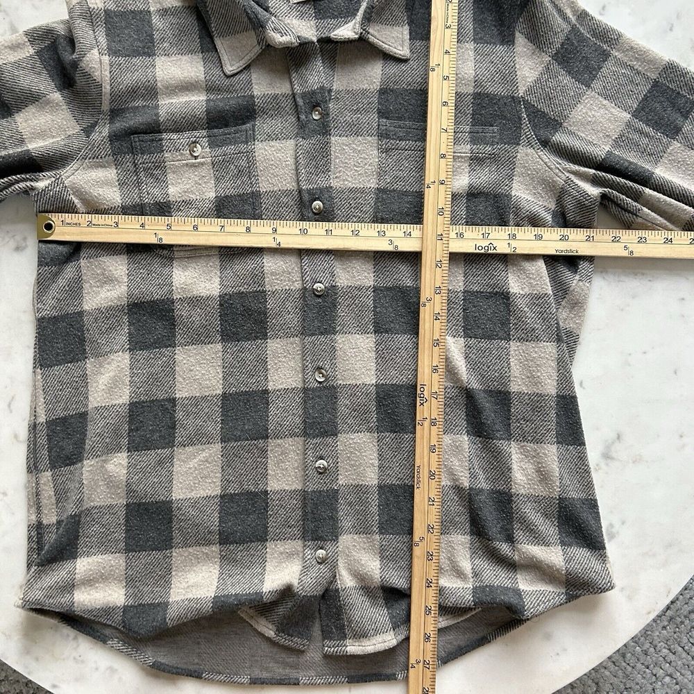 Faherty Legend Sweater Shirt‎ Women Size XL Tan Buffalo Plaid Tuckernuck $168 - Picture 8 of 12